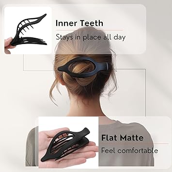8 Pack French Flat Hair Clips for Women – Large Matte No-Slip Claw Barrettes for Thick & Thin Hair, Strong Hold Styling Accessories