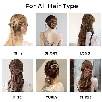 8 Pack French Flat Hair Clips for Women – Large Matte No-Slip Claw Barrettes for Thick & Thin Hair, Strong Hold Styling Accessories